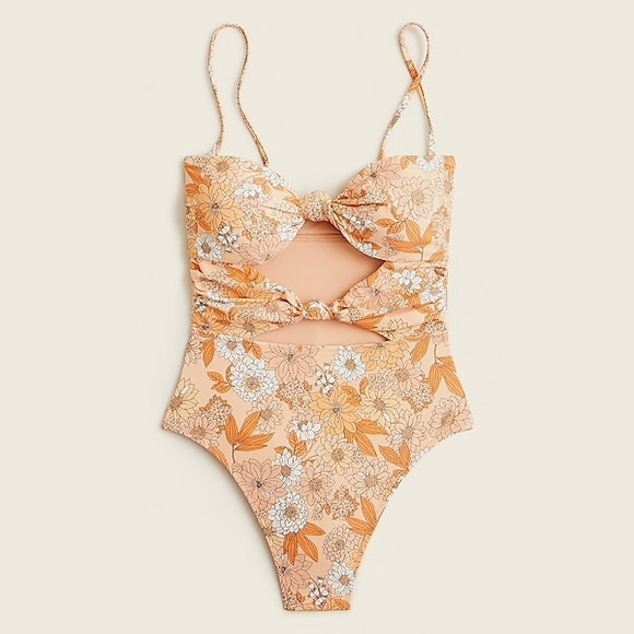 J. Crew Other - NWT Jcrew Knot-front one-piece in zinnia floral